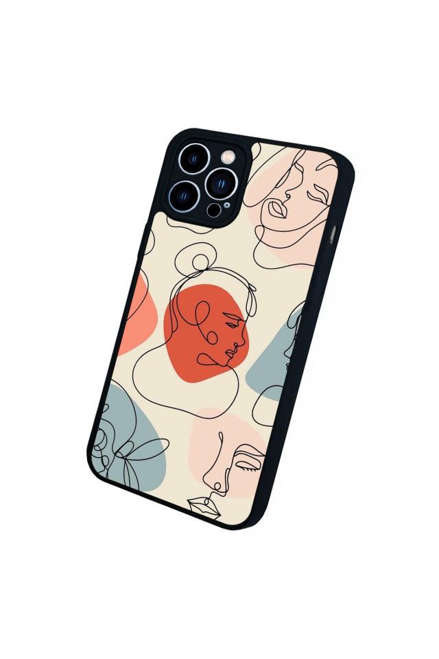 iPhone 13 Pro Max Uyumlu Line Art Tasarımlı Glossy Premium Kılıf