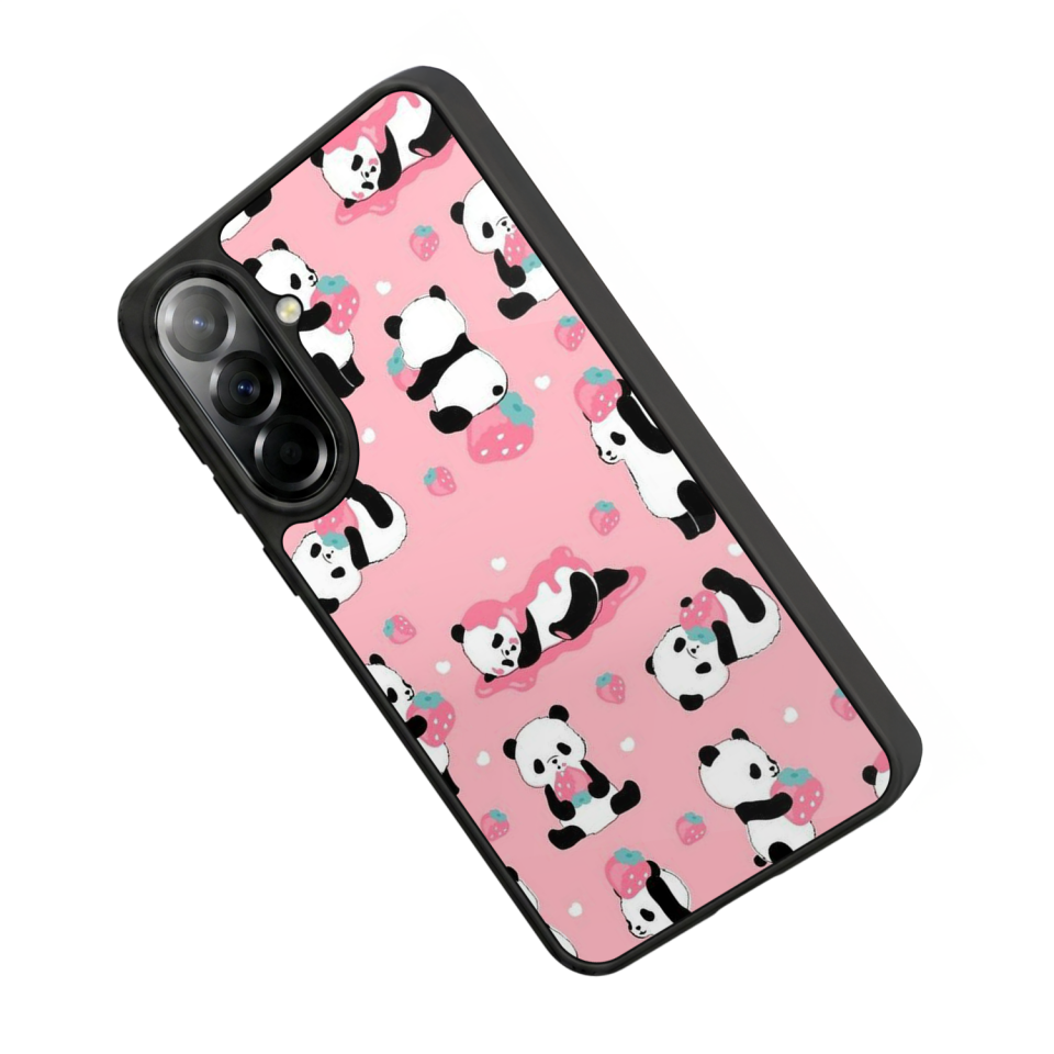 Samsung Galaxy A57 Uyumlu Panda Tasarımlı Glossy Premium Kılıf