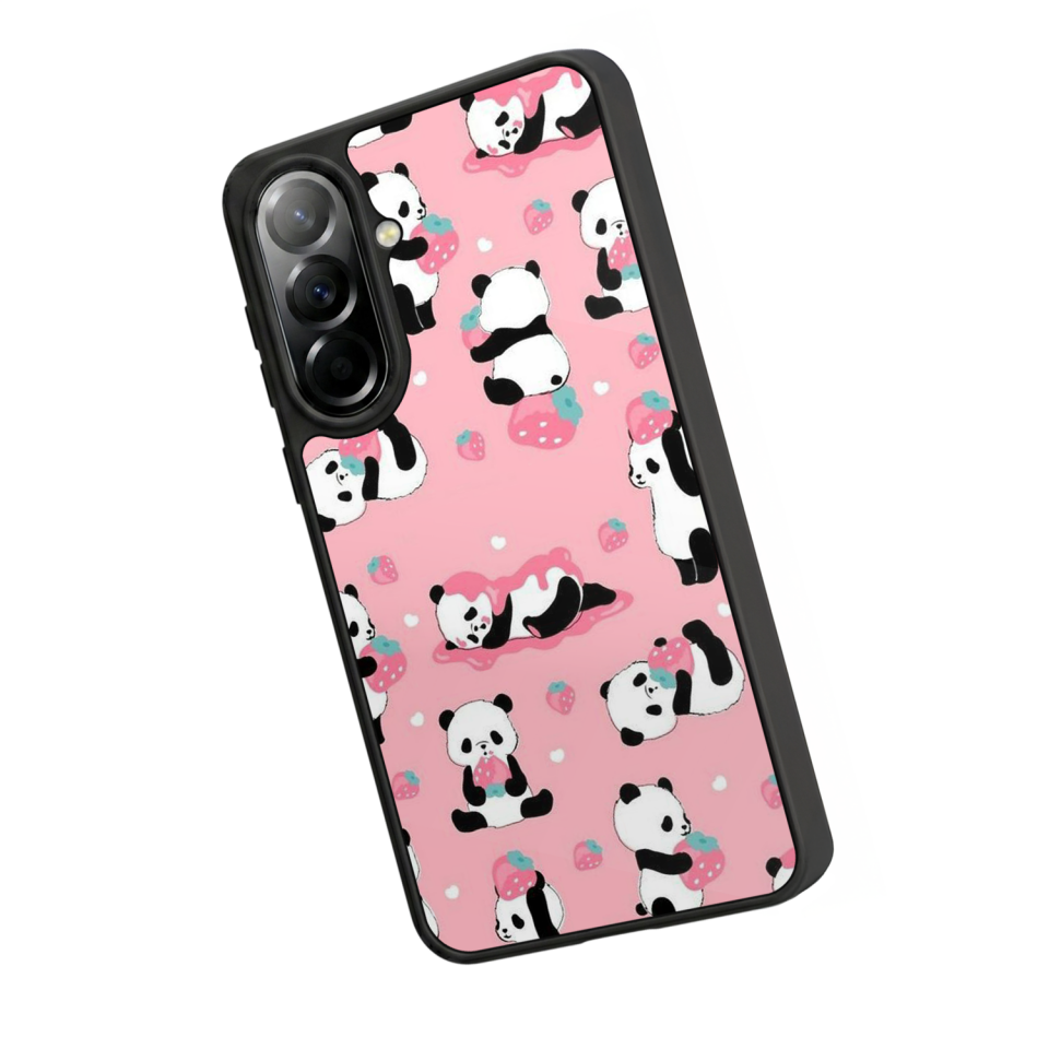 Samsung Galaxy A57 Uyumlu Panda Tasarımlı Glossy Premium Kılıf