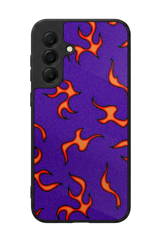 Samsung Galaxy A17 Uyumlu Retro Flame Patterns Tasarımlı Glossy Premium Kılıf