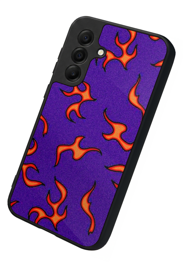 Samsung Galaxy A17 Uyumlu Retro Flame Patterns Tasarımlı Glossy Premium Kılıf