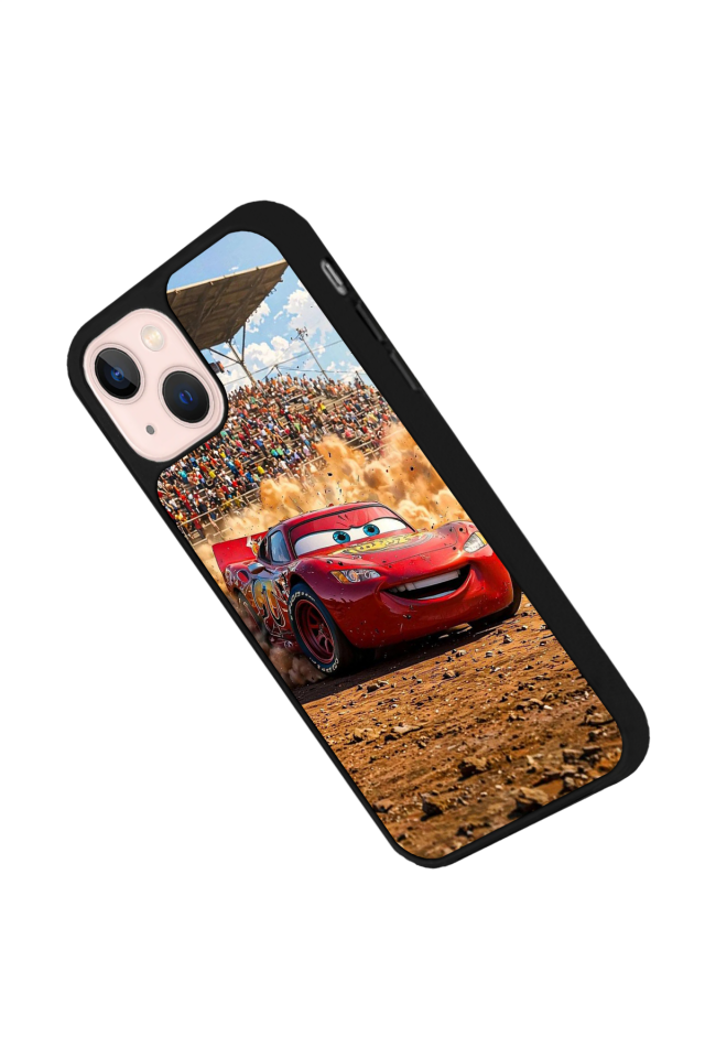 iPhone 14 Plus Uyumlu Şimsek McQueen Tasarımlı Glossy Premium Kılıf