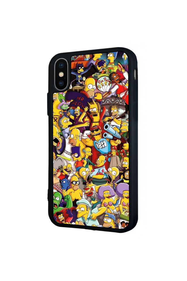 iPhone X/ XS Uyumlu The Simpsons Tasarımlı Glossy Premium Kılıf