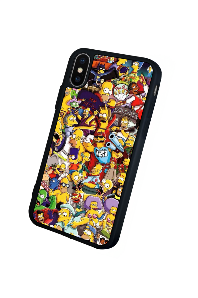 iPhone X/ XS Uyumlu The Simpsons Tasarımlı Glossy Premium Kılıf