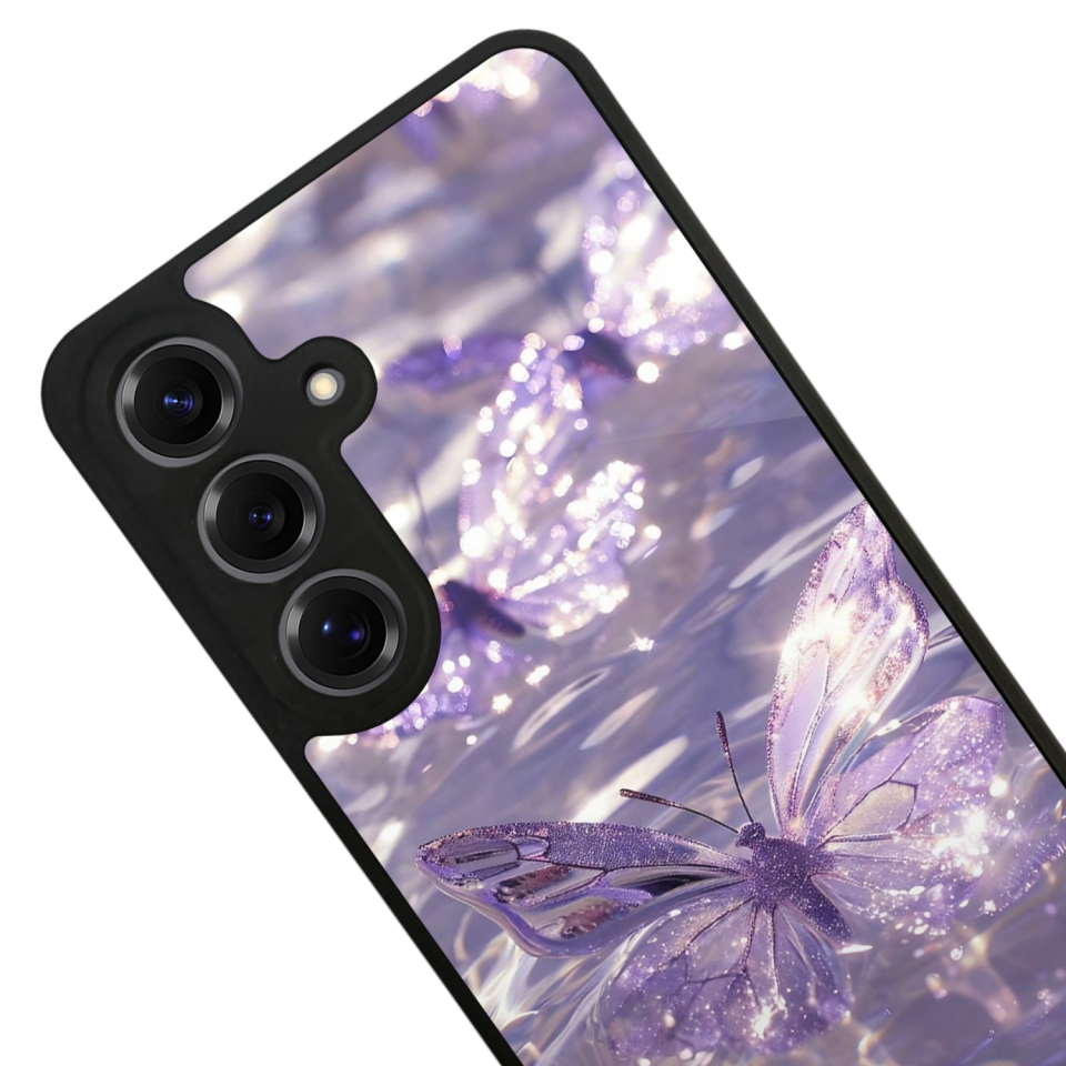 Samsung Galaxy S25 Uyumlu Kelebek Tasarımlı Glossy Premium Kılıf