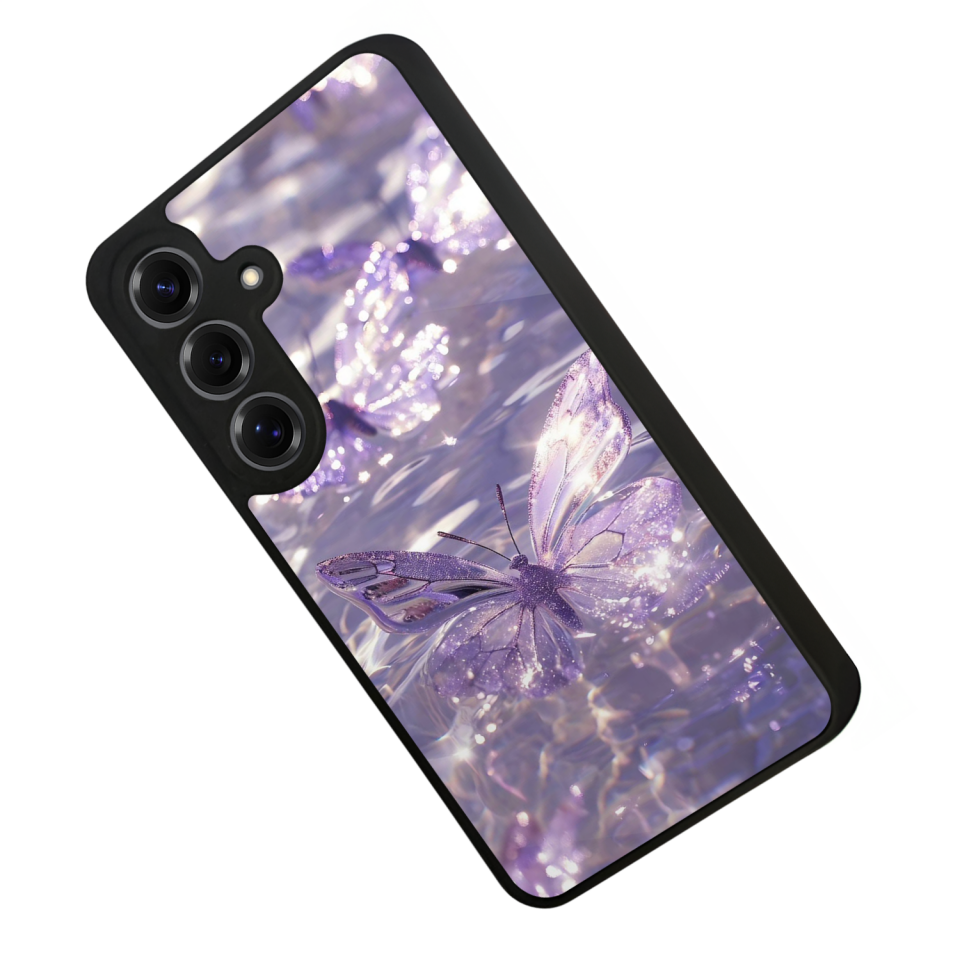 Samsung Galaxy S25 Uyumlu Kelebek Tasarımlı Glossy Premium Kılıf