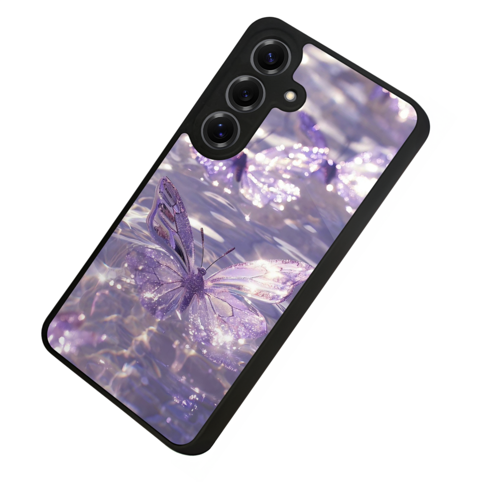 Samsung Galaxy S25 Uyumlu Kelebek Tasarımlı Glossy Premium Kılıf