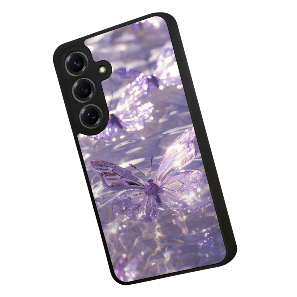 Samsung Galaxy S25 Uyumlu Kelebek Tasarımlı Glossy Premium Kılıf