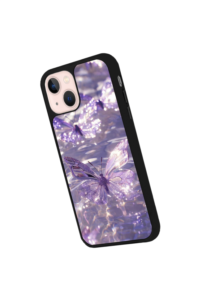 iPhone 13/14 Uyumlu Kelebek Tasarımlı Glossy Premium Kılıf