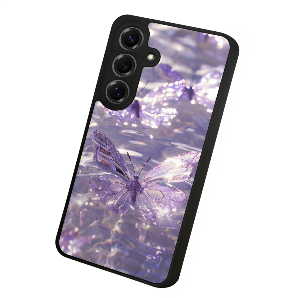 Samsung Galaxy S25 Uyumlu Kelebek Tasarımlı Glossy Premium Kılıf