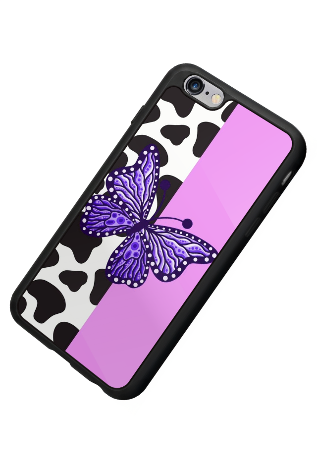 iPhone 6s Plus Uyumlu Kelebek Tasarımlı Glossy Premium Kılıf