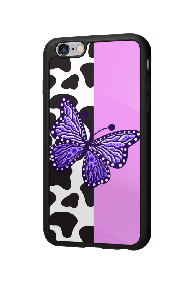 iPhone 6s Plus Uyumlu Kelebek Tasarımlı Glossy Premium Kılıf