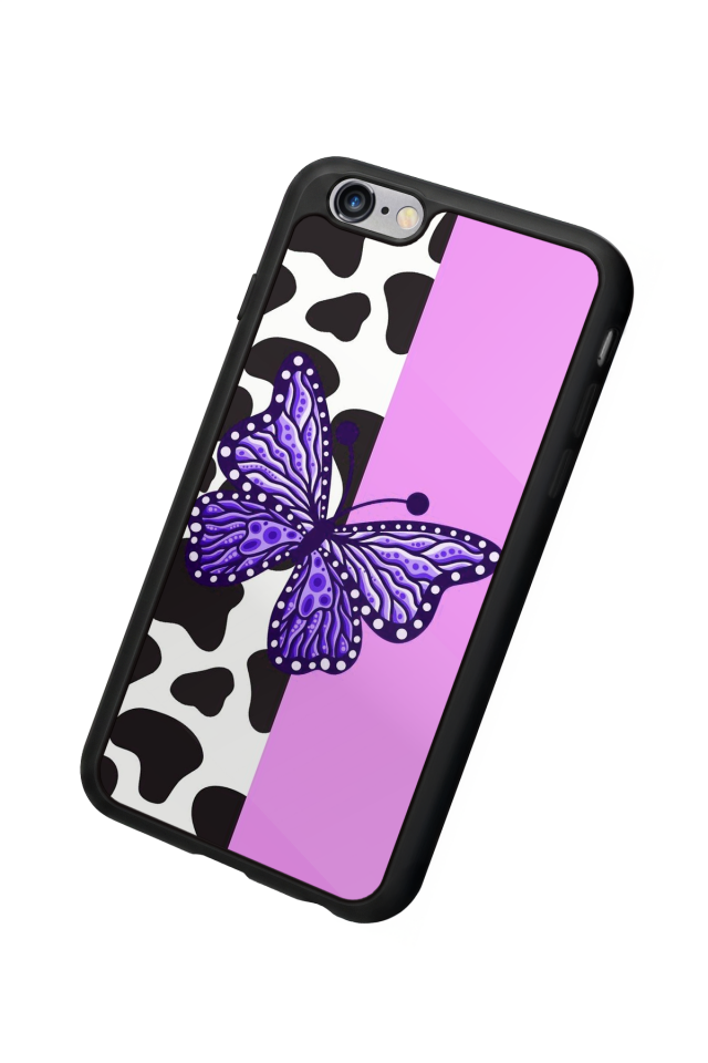iPhone 6s Plus Uyumlu Kelebek Tasarımlı Glossy Premium Kılıf