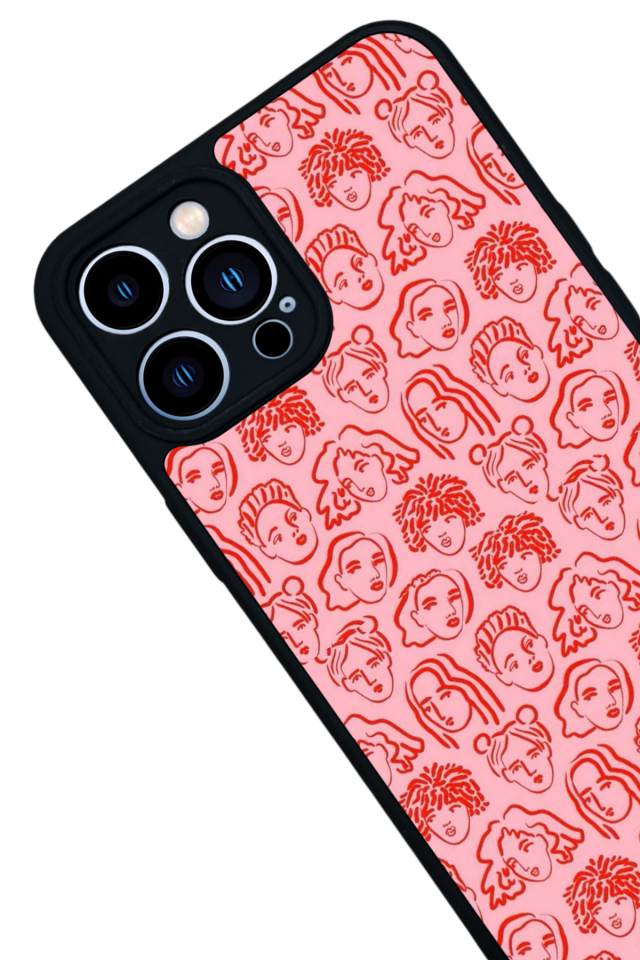 iPhone 13 Pro Max Uyumlu Line Art Tasarımlı Glossy Premium Kılıf