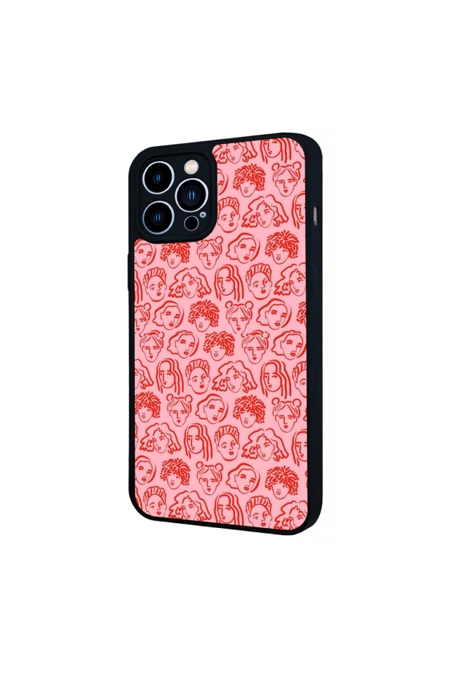 iPhone 13 Pro Max Uyumlu Line Art Tasarımlı Glossy Premium Kılıf