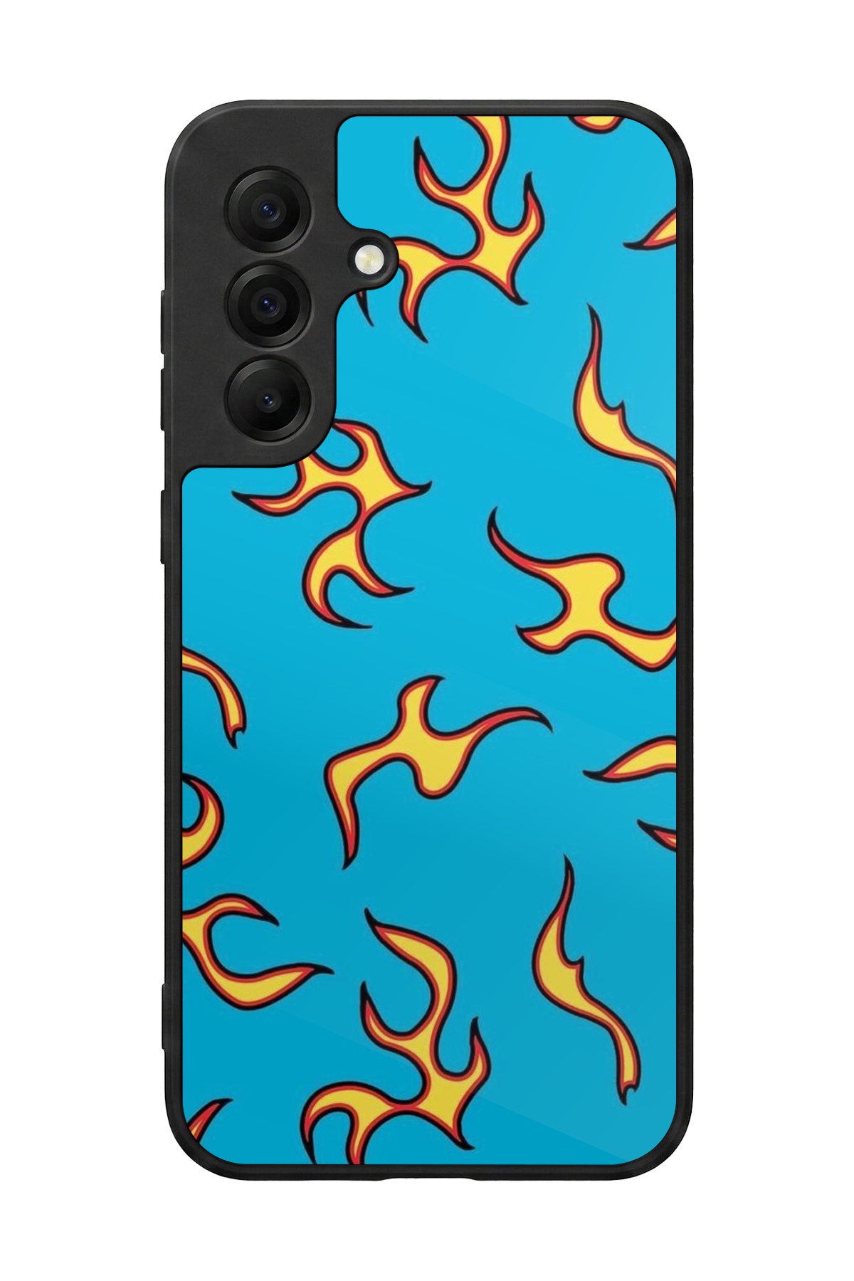 Samsung Galaxy A17 Uyumlu Retro Flame Patterns Tasarımlı Glossy Premium Kılıf