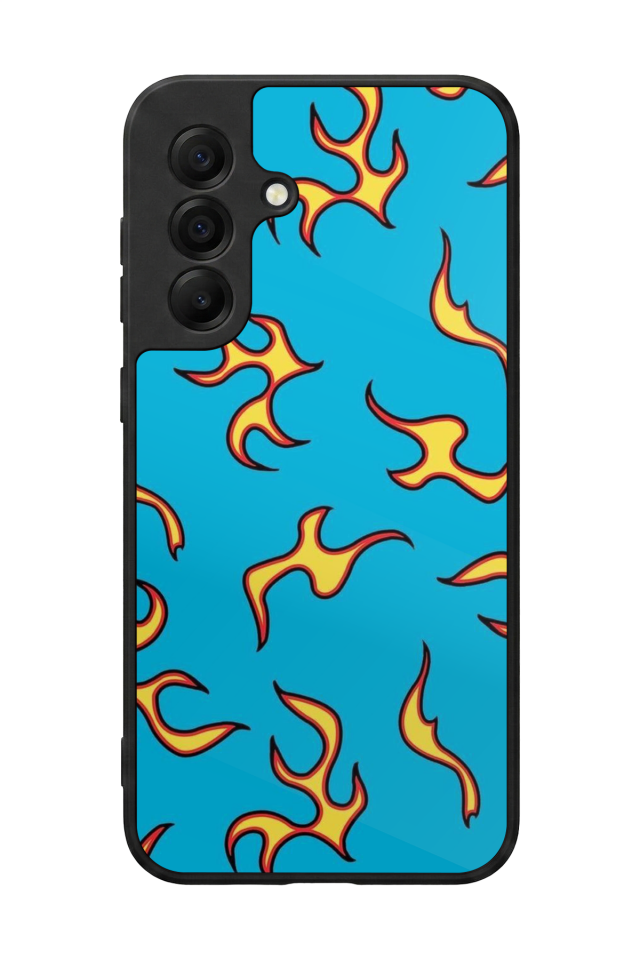 Samsung Galaxy A17 Uyumlu Retro Flame Patterns Tasarımlı Glossy Premium Kılıf