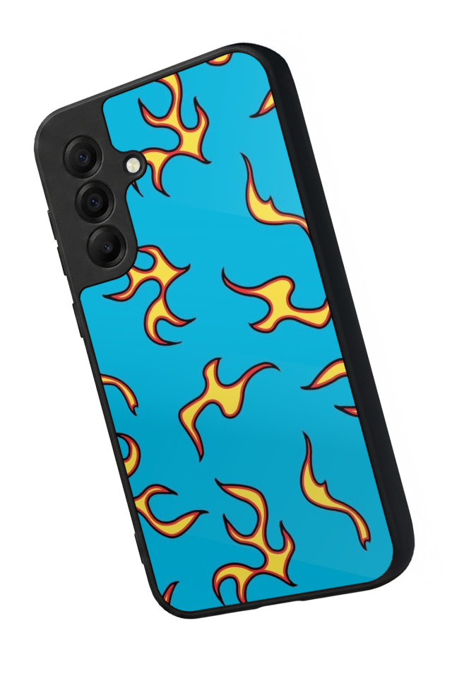 Samsung Galaxy A17 Uyumlu Retro Flame Patterns Tasarımlı Glossy Premium Kılıf