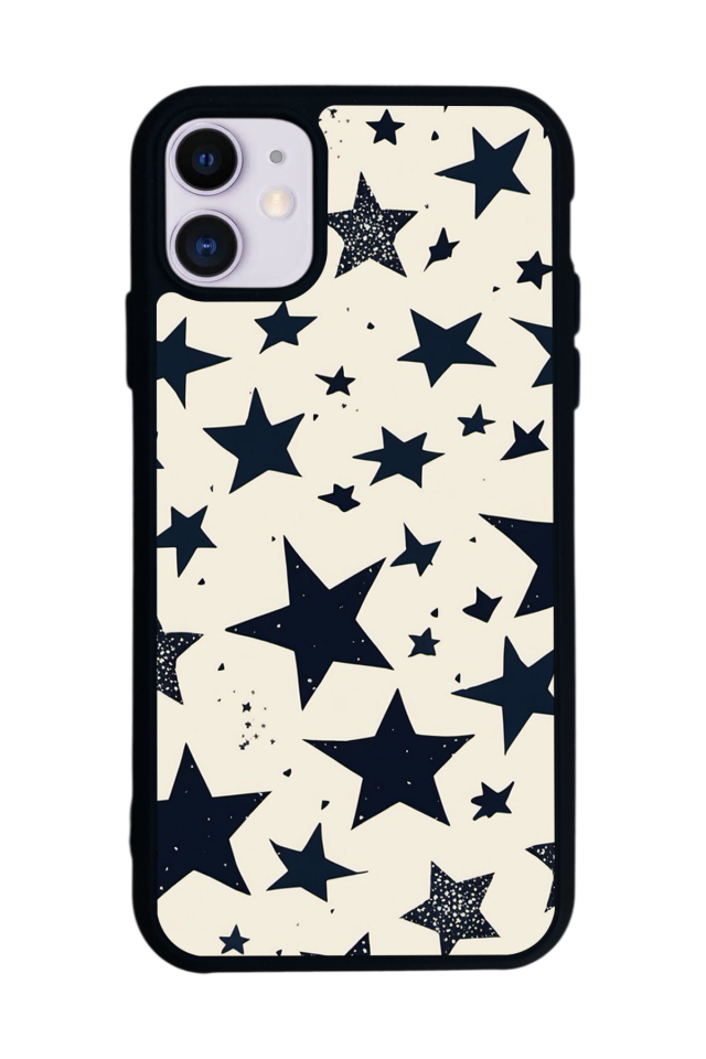 iPhone 11 Uyumlu Retro Yildizlar Tasarımlı Glossy Premium Kılıf