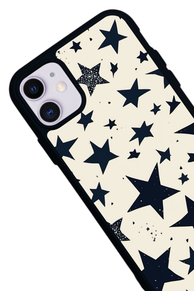 iPhone 11 Uyumlu Retro Yildizlar Tasarımlı Glossy Premium Kılıf