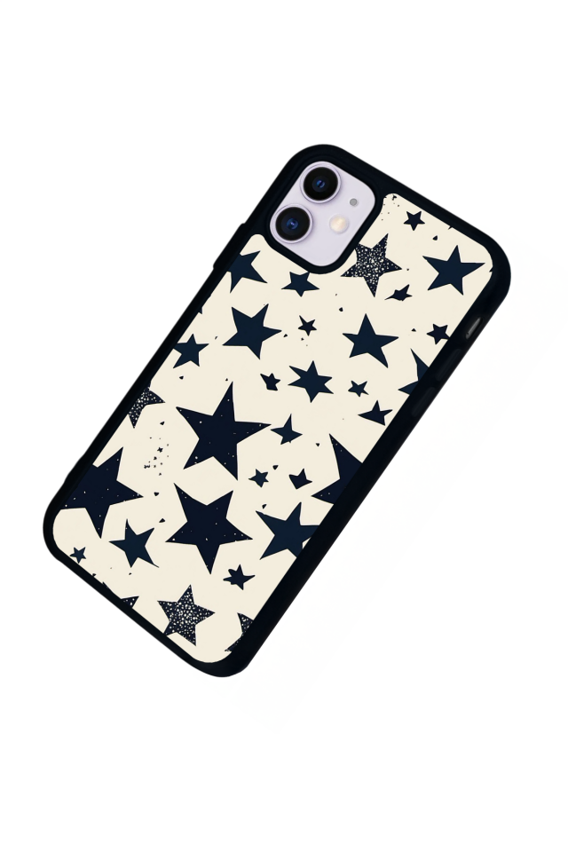 iPhone 11 Uyumlu Retro Yildizlar Tasarımlı Glossy Premium Kılıf