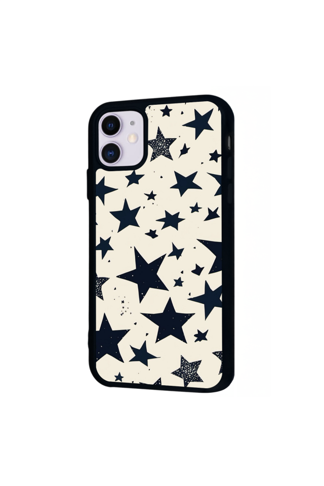 iPhone 11 Uyumlu Retro Yildizlar Tasarımlı Glossy Premium Kılıf