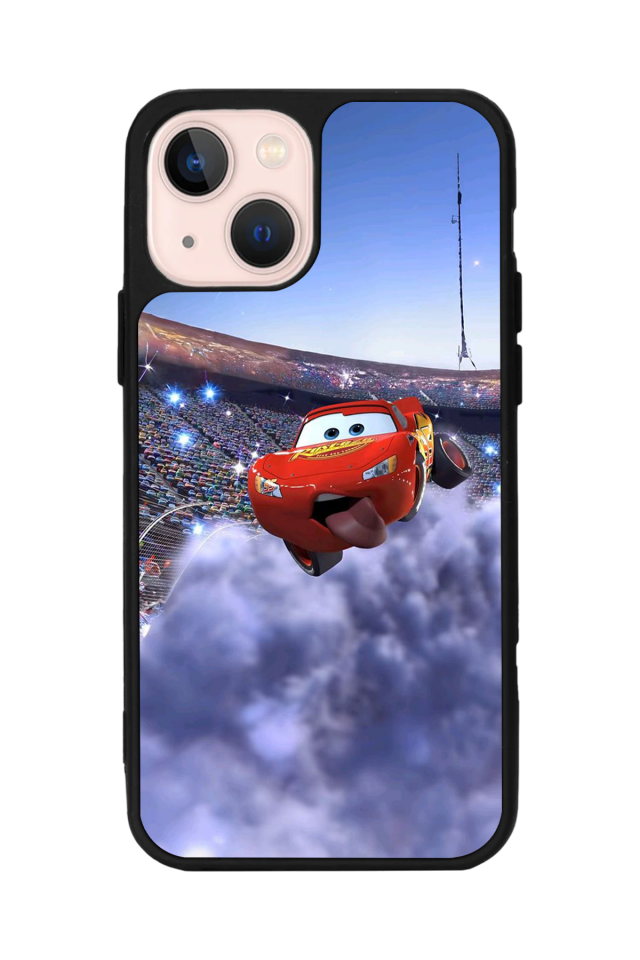 iPhone 14 Plus Uyumlu Şimsek McQueen Tasarımlı Glossy Premium Kılıf