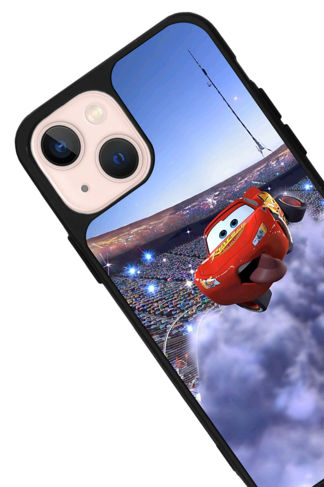iPhone 14 Plus Uyumlu Şimsek McQueen Tasarımlı Glossy Premium Kılıf