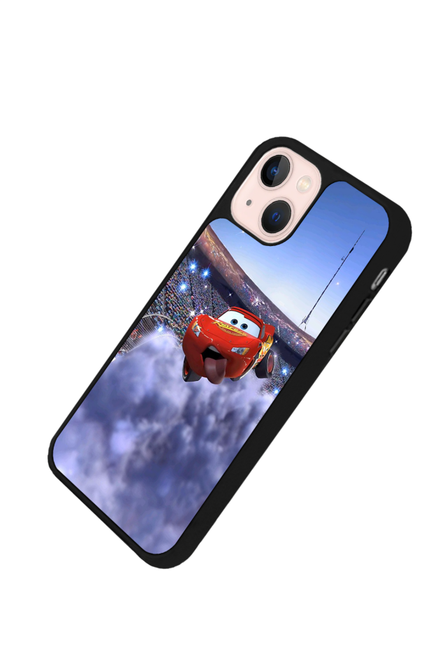 iPhone 14 Plus Uyumlu Şimsek McQueen Tasarımlı Glossy Premium Kılıf