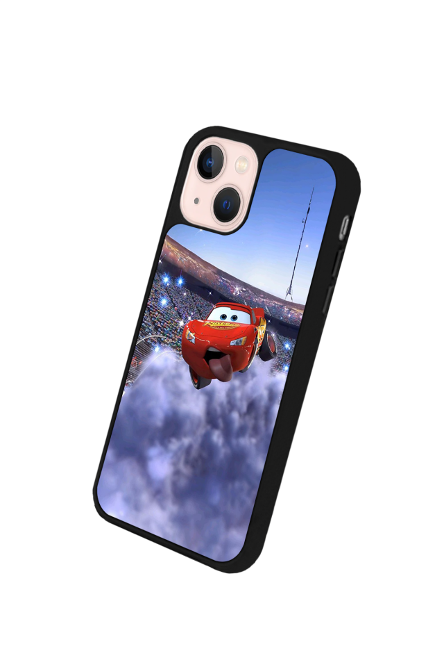 iPhone 14 Plus Uyumlu Şimsek McQueen Tasarımlı Glossy Premium Kılıf