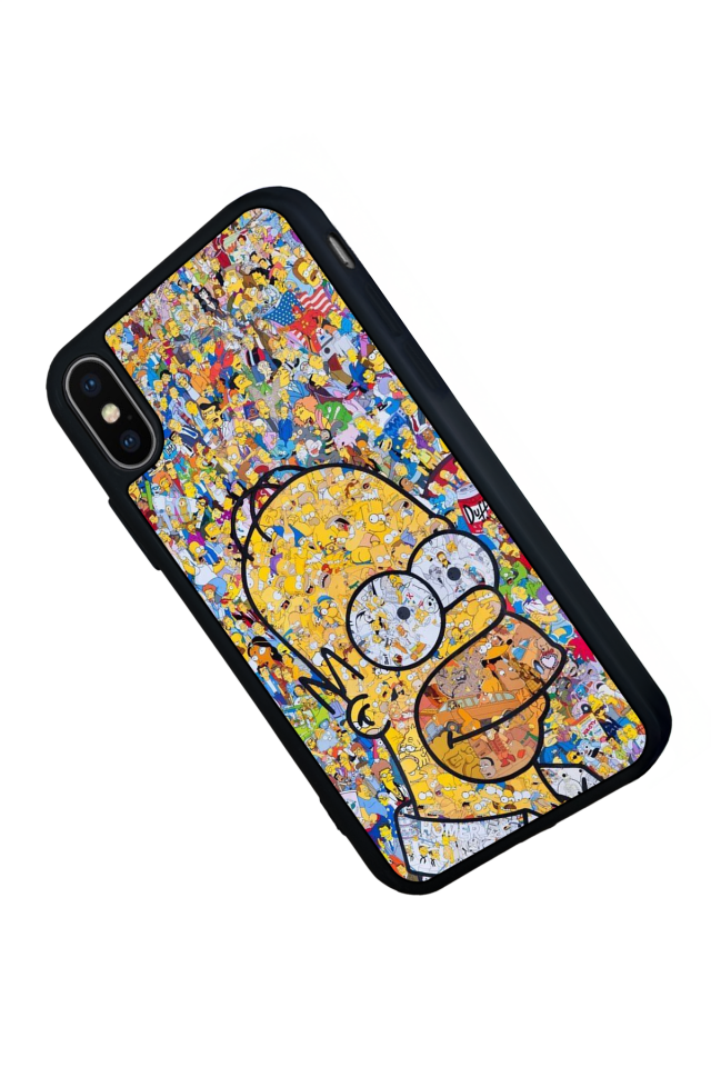 iPhone X/ XS Uyumlu The Simpsons Tasarımlı Glossy Premium Kılıf