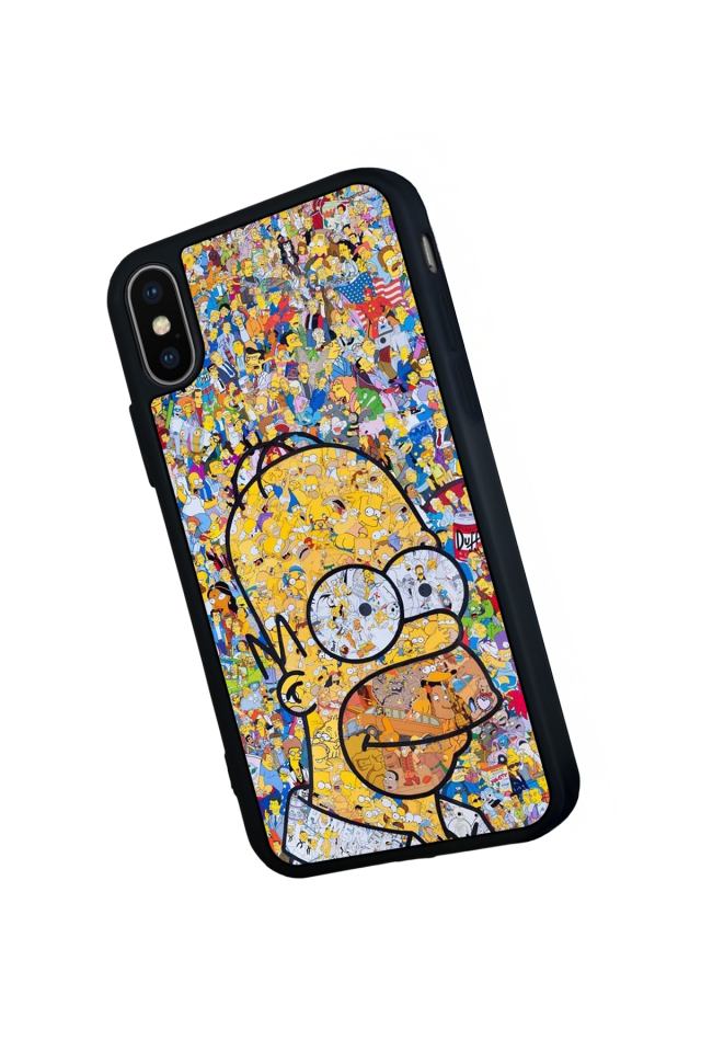 iPhone X/ XS Uyumlu The Simpsons Tasarımlı Glossy Premium Kılıf