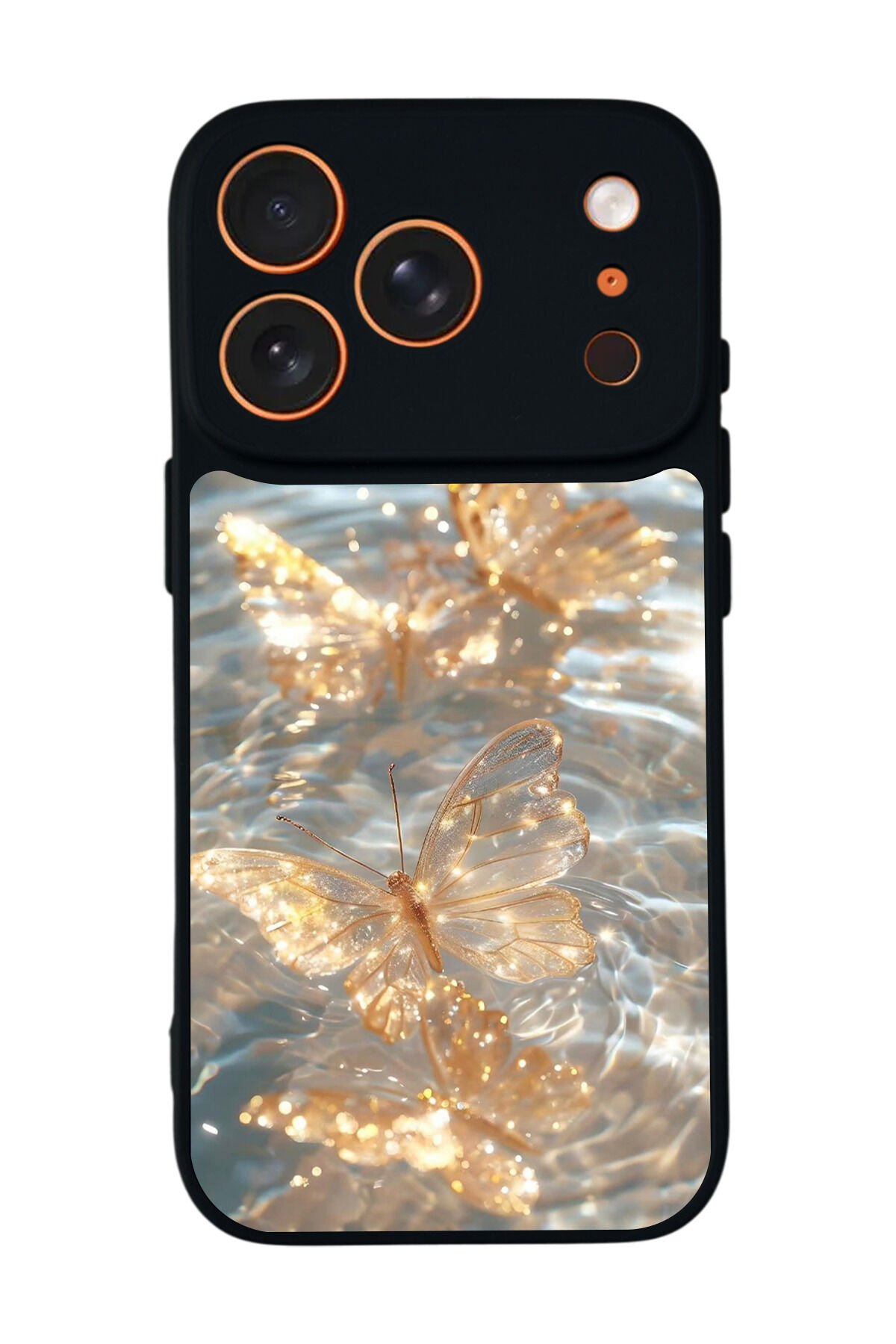 iPhone 17 Pro Uyumlu Kelebek Tasarımlı Glossy Premium Kılıf