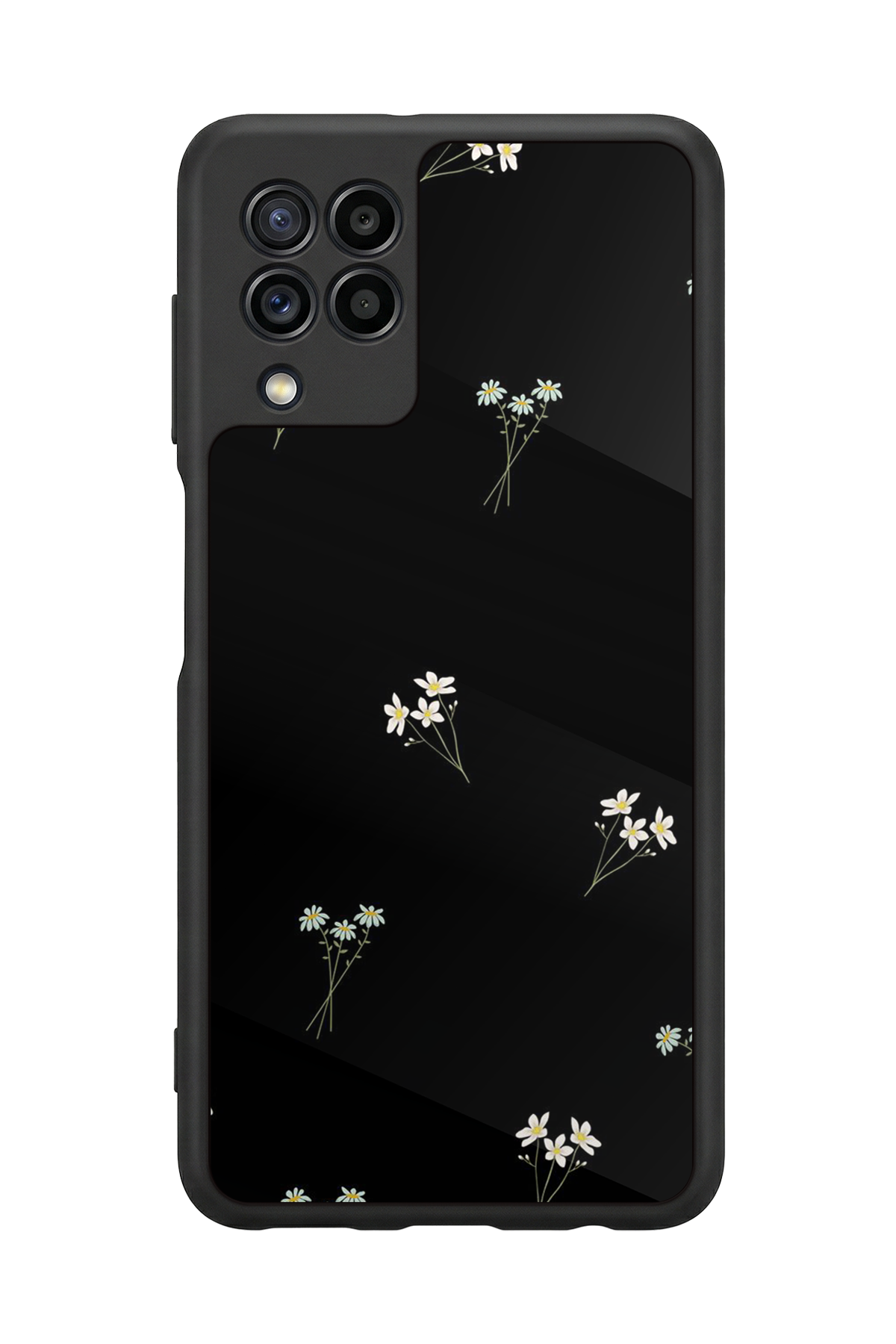 Samsung Galaxy M22 Uyumlu Cicek Tasarımlı Glossy Premium Kılıf
