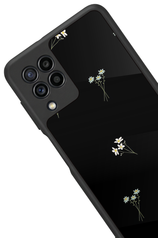 Samsung Galaxy M22 Uyumlu Cicek Tasarımlı Glossy Premium Kılıf