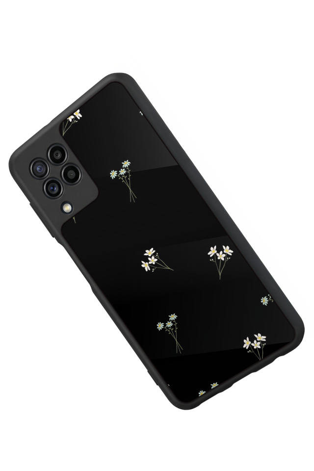 Samsung Galaxy M22 Uyumlu Cicek Tasarımlı Glossy Premium Kılıf