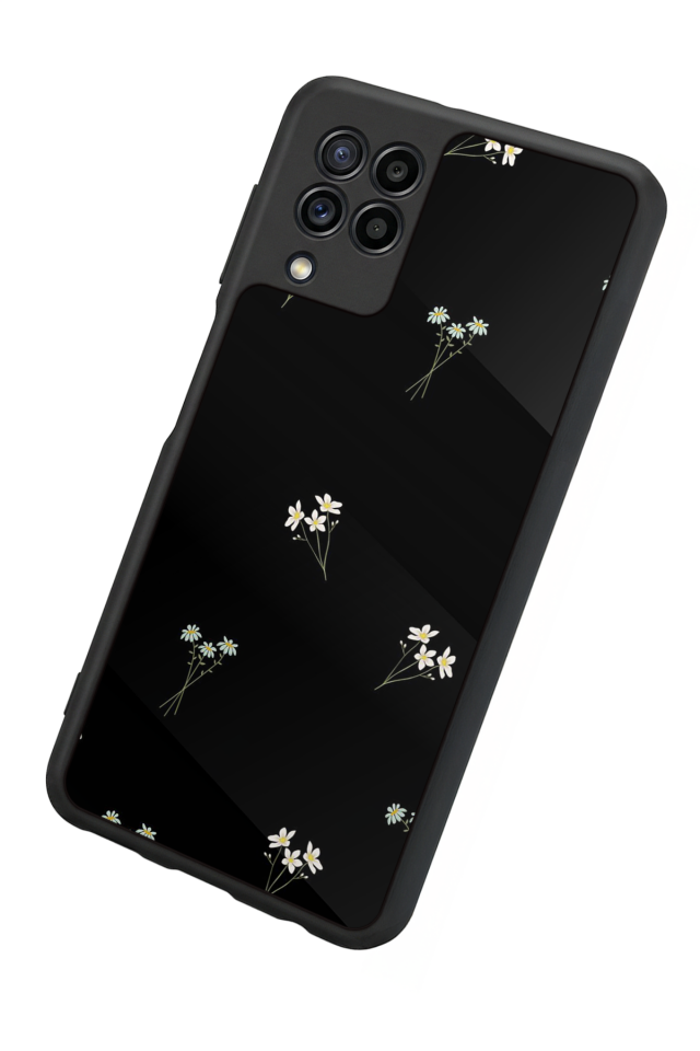 Samsung Galaxy M22 Uyumlu Cicek Tasarımlı Glossy Premium Kılıf