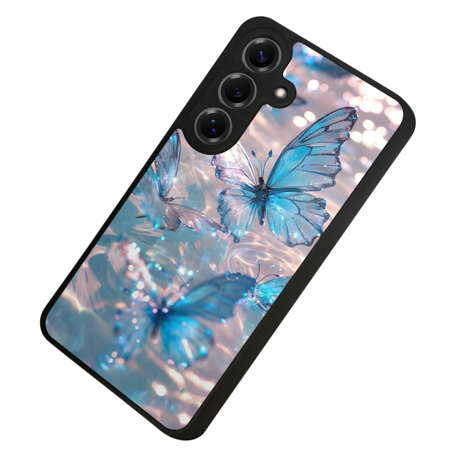 Samsung Galaxy S25 Uyumlu Kelebek Tasarımlı Glossy Premium Kılıf