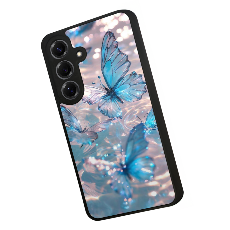Samsung Galaxy S25 Uyumlu Kelebek Tasarımlı Glossy Premium Kılıf