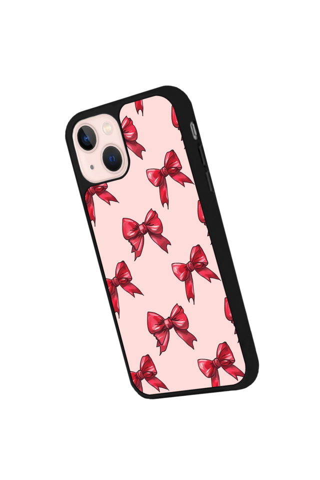 iPhone 13 Mini Uyumlu Kurdele Tasarımlı Glossy Premium Kılıf