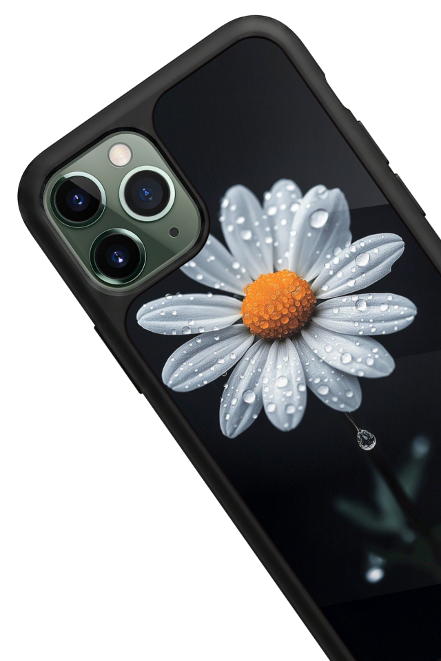 iPhone 11 Pro Max Uyumlu Papatya Tasarımlı Glossy Premium Kılıf