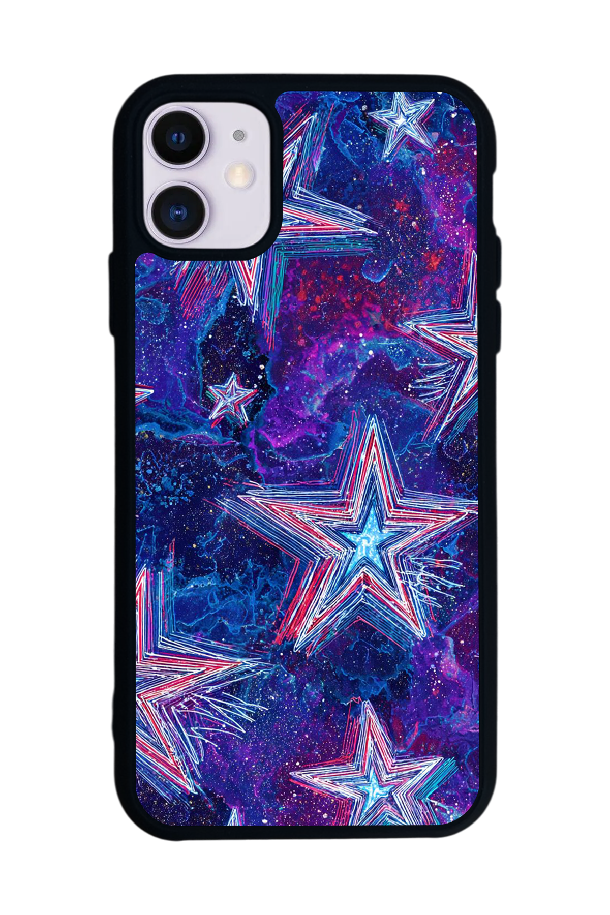 iPhone 11 Uyumlu Retro Yildizlar Tasarımlı Glossy Premium Kılıf