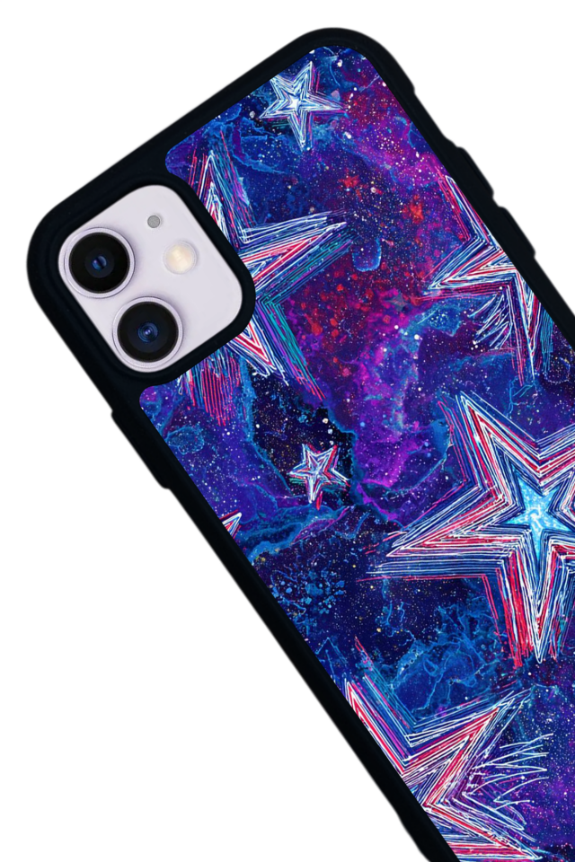 iPhone 11 Uyumlu Retro Yildizlar Tasarımlı Glossy Premium Kılıf