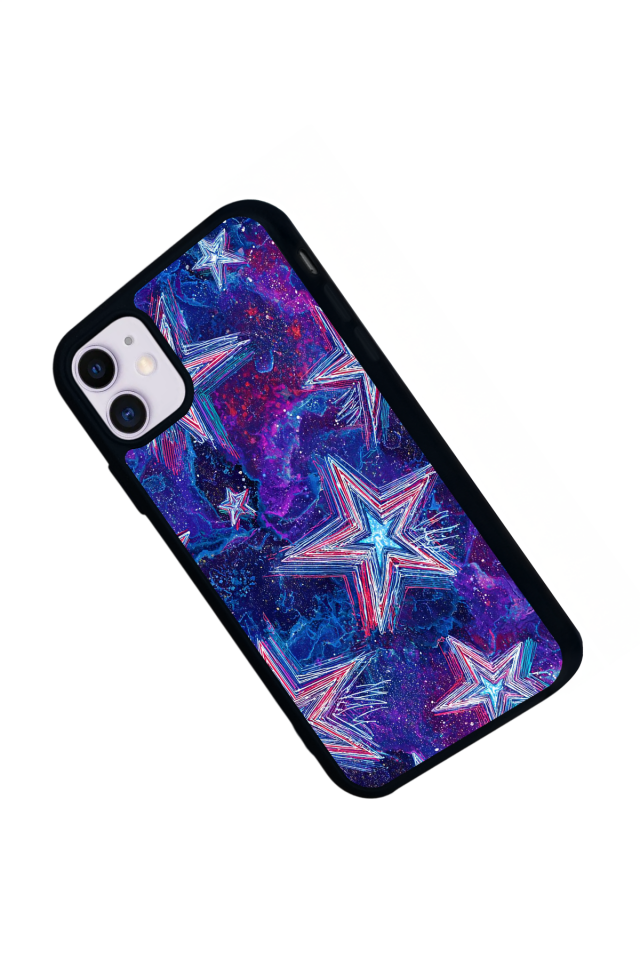 iPhone 11 Uyumlu Retro Yildizlar Tasarımlı Glossy Premium Kılıf