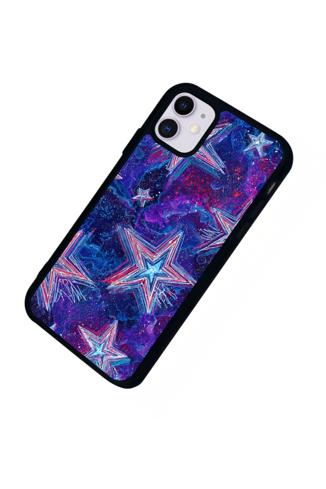 iPhone 11 Uyumlu Retro Yildizlar Tasarımlı Glossy Premium Kılıf