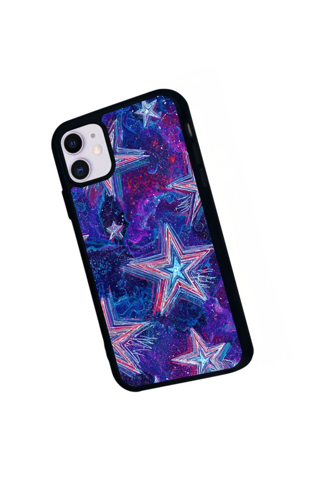 iPhone 11 Uyumlu Retro Yildizlar Tasarımlı Glossy Premium Kılıf