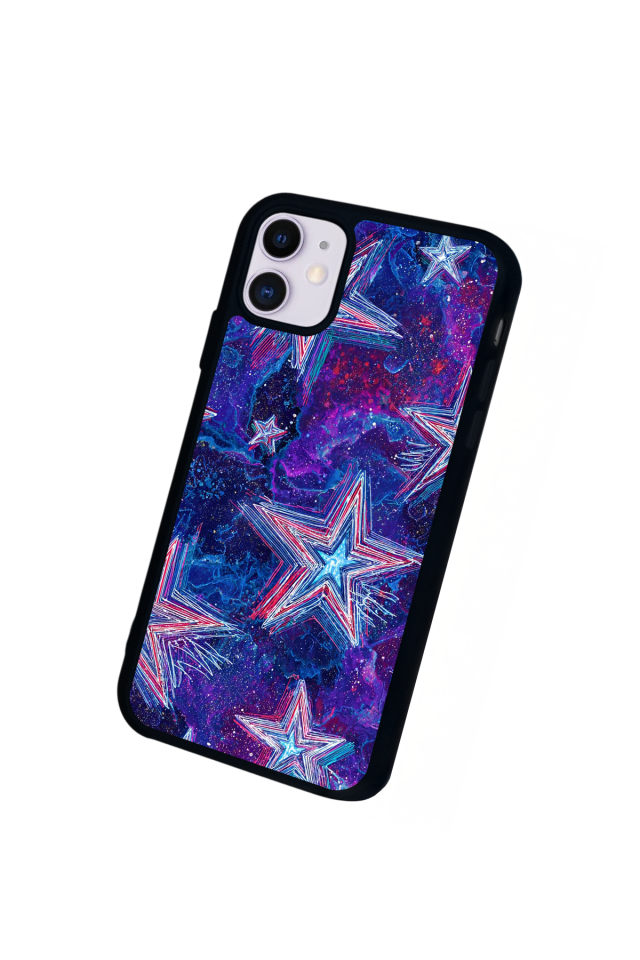 iPhone 11 Uyumlu Retro Yildizlar Tasarımlı Glossy Premium Kılıf