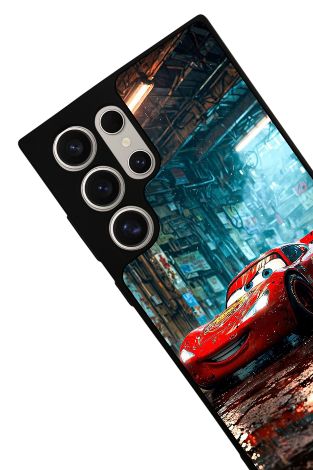 Samsung Galaxy S22 Ultra Uyumlu Şimsek McQueen Tasarımlı Glossy Premium Kılıf