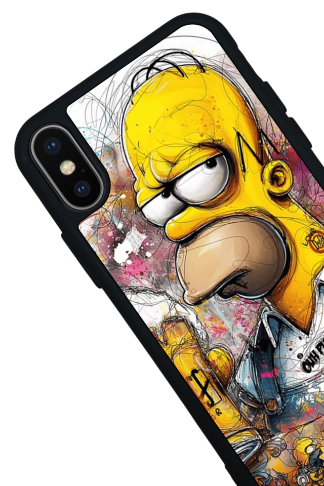 iPhone X/ XS Uyumlu The Simpsons Tasarımlı Glossy Premium Kılıf