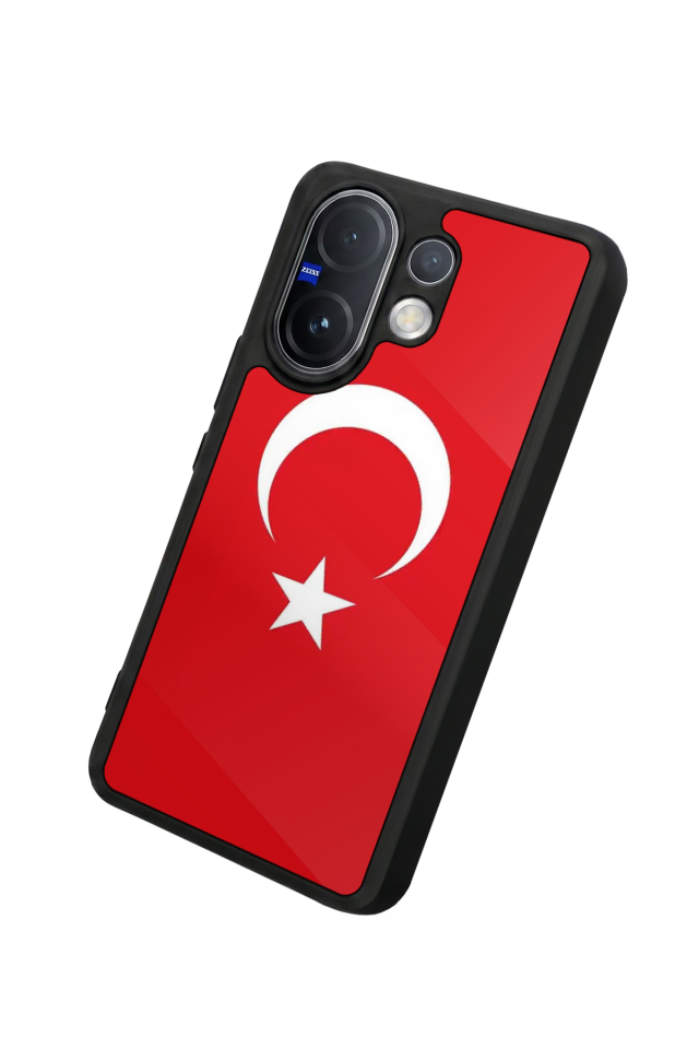 Vivo V60 Uyumlu Türk Bayragi Tasarımlı Glossy Premium Kılıf